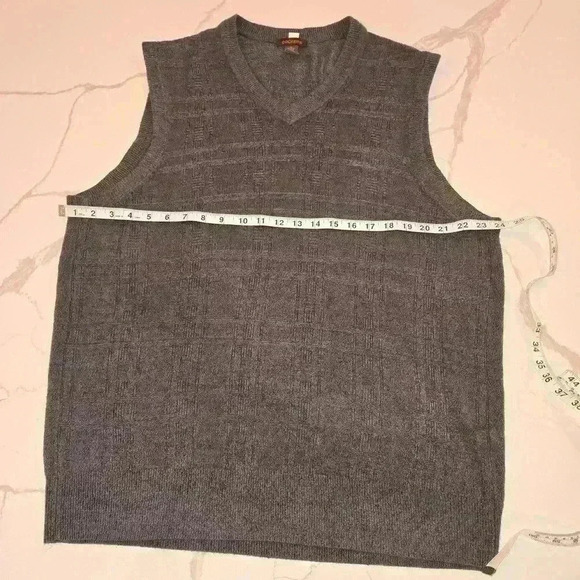 Dockers Mens Textured V Neck Knit Sweater Vest Gray Size XL - Picture 4 of 8